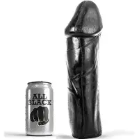 All Black Zwarte realistische dildo met grote eikel