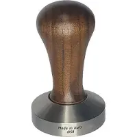 De Vecchi Vecchi Koffie Tamper Hout met RVS Flat Base - Bruin - 58mm