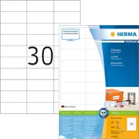 Herma Universele etiketten 4612, permanent klevend, zelfklevend, bedrukbaar, B 70 x H 29,7 mm, FSC papier, wit, 6000 stuks/200 vellen