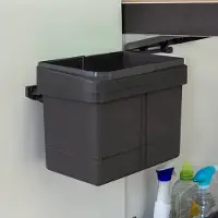 Emuca Afvalbak 15 Liter - B34.5xD25xH28,5cm - Inbouw Prullenbak - Inbouw Afvalemmer - Uittrekbare Prullenbak - Afvalemmer Keuken - Antraciet - Hygiënisch - Ruimtebesparend Vuilnisbak