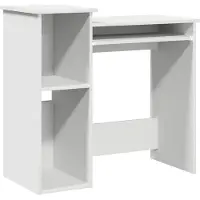 vidaXL Bureau met schappen 84x40x78 cm bewerkt hout wit