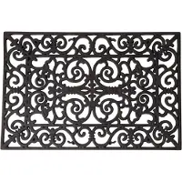 Esschert Design Deurmat - 2x - klassiek patroon - 70 x 40 cm - rubber - schoonloopmat - Deurmatten - droogloopmat
