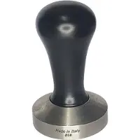 De Vecchi Vecchi Koffie Tamper Hout met RVS Flat Base - Zwart - 58mm