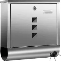 Kesser Brievenbus RVS Wandbrievenbus met Krantenvak & Slot inclsuief Montagemateriaal