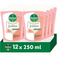 Dettol No-Touch Handzeep Navulling Rozenwater & Sheaboter (Skincare) 250ml - 12 stuks - Voordeelverpakking