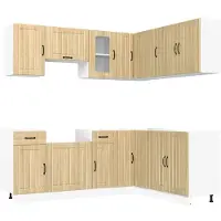 vidaXL 11-delige Keukenkastenset Lucca bewerkt hout sonoma eikenkleur