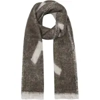 Yehwang Warme wintersjaal - Bruingrijs met subtiele print - Lange sjaal - 195x40 cm