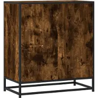 vidaXL Dressoir 68x35x76 cm bewerkt hout en metaal gerookt eiken