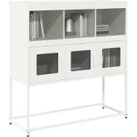 vidaXL Dressoir 100,5x39x107 cm koudgewalst staal wit