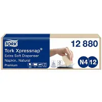 Tork - Servet n4 premium halvevouw 2laags naturel | 192 stuks