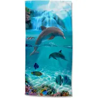 Good Morning Kinder Strandlaken Velours Will 75x150cm - blue