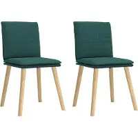 vidaXL Eetkamerstoelen 2 st stof donkergroen