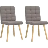 vidaXL Eetkamerstoelen draaibaar 2 st stof taupe