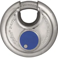 ABUS Discushangslot - 70mm - RVS - met blauwe beschermkap (Verpakt in blister)
