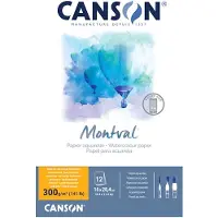 Canson aquarelblok Montval 160 x 284 mm, 300 g/m², 12 vellen