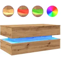 vidaXL Salontafel met LED-verlichting 90x50x40cm artisanaal eikenkleur
