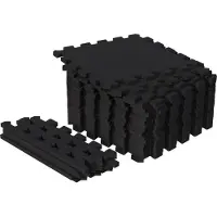Gorilla Sports Vloer Beschermingsmatten 30 x 30 cm 18 matten incl eindstukken Zwart