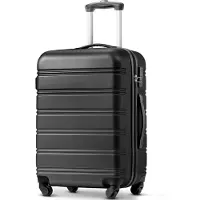 Merax harde handbagagekoffer 74,5x50,5x31,5 cm – zwarte hardcase koffer met 4 wielen – ABS