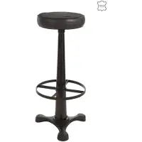 J-Line Bar stool leather/metal black