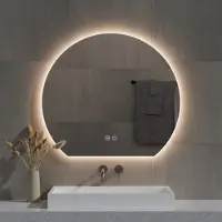 Best design Spiegel Sunset Half Rond 100x89 cm Incl. Verwarming, 3 Kleuren Dimbare LED Verlichting