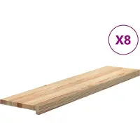 vidaXL Traptreden 8 st 110x25x2 cm onbehandeld massief eikenhout