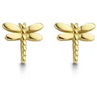 New Bling 9NBG-0255 Gouden Oorknopjes - Dames - Libelle - Dragonfly - 5 x 4 mm - 14 Karaat - Goud