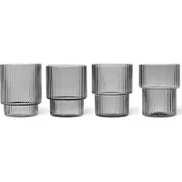 Ferm Living Ripple glas 4-pack smoked grey