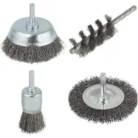 Wolfcraft Ensemble de balai métallique Tige ronde 4 pcs 2133000