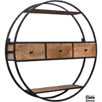Benoa Siletz Wall Hanger 3 Drawers 80 cm (Naturel, 80x80x16cm)