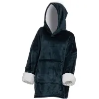 Atmosphera Hoodie Plaid – Deken met mouwen - Blauw