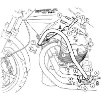 Hepco & becker Tank- en motorbeschermbeugel V 750 I.E. BREVA, CHROOM