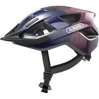 ABUS Fietshelm ADURO 3.0 LED purple waves M - 52-58 cm - paars - Geschikt voor gebruik op elektrische fietsen - stadsfietsen - 315 g
