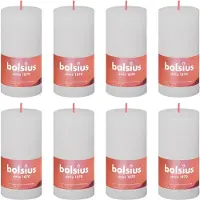 Bolsius Stompkaarsen Shine 8 st rustiek 100x50 mm wolkenwit