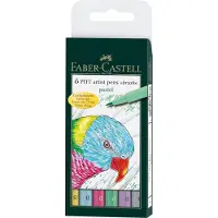 Faber-Castell brushpen - tekenstift - Pitt Artist Pen - 6-delig - pastel kleuren - FC-167163