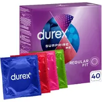 Durex Condooms - 40 Stuks - Surprise Me Mix - 10x Pleasure Me - 10x Thin Feel - 10x Arouser - 10x Extra Safe – Discreet en Stevig Verpakt - Hoge kwantumkorting