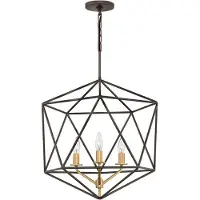 HINKLEY LED Kroonluchter | 3X E14 Max 60W | Dimbaar | Matte Bronze and Deluxe Gold