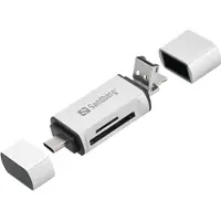 Sandberg Card Reader USB-C + USB + Micro USB | Geheugenkaartlezer