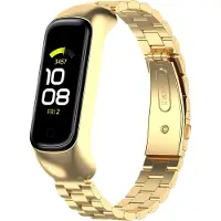 Strap-it Stalen Smartwatch bandje - Geschikt voor Samsung Galaxy Fit 2 stalen bandje - goud - Horlogeband / Polsband / Armband
