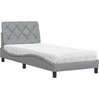 vidaXL Bed met matras stof lichtgrijs 80x200 cm