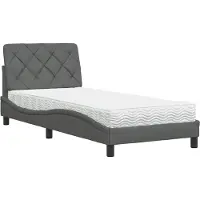 vidaXL Bed met matras stof donkergrijs 80x200 cm