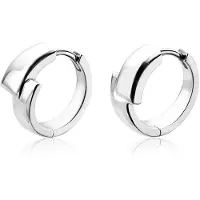 Zinzi Mart Visser by zilveren strakke oorsieraden glad 17 x 8mm MVO16