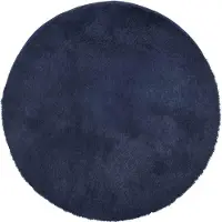 vidaXL Hoogpolig vloerkleed NAVARRA 160x160 cm polyester marineblauw