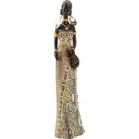 Iko Afrikaanse vrouw met Kruik , decoratie beeld/sculptuur/figuur–H 24 cm – Etnisch & stijlvol