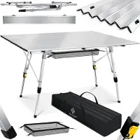 Kesser Campingtafel inklapbare Tafel - Vouwtafel voor Buiten en Camping 120 x 70 cm - Zilver