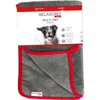 Relaxopet Cosy Multi-Dry Original - 75 x 90 cm - Handdoek voor Honden - Microvezel - Grijs/Rood