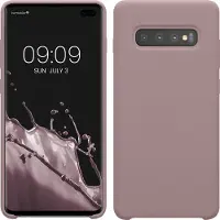 Kwmobile telefoonhoesje geschikt voor Samsung Galaxy S10 Plus / S10+ - Hoesje met siliconen coating - Smartphone case in licht oudroze