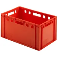 0 0 Eurobox vleesbak, geschikt voor levensmiddelen, inhoud 63,5 l, gesloten uitvoering, rood