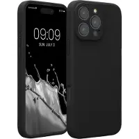 Kwmobile telefoonhoesje geschikt voor Apple iPhone 16 Pro Max - TPU backcover met siliconen coating - Smartphone case in zwart