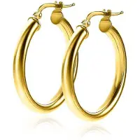Zinzi zilveren oorringen 14K geel verguld 26x3mm rond ZIO2178G