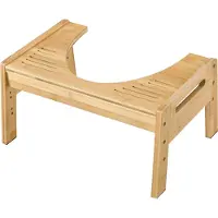 En.casa Toiletkrukje Kalajoki bamboe 21x42x30 cm houtkleurig